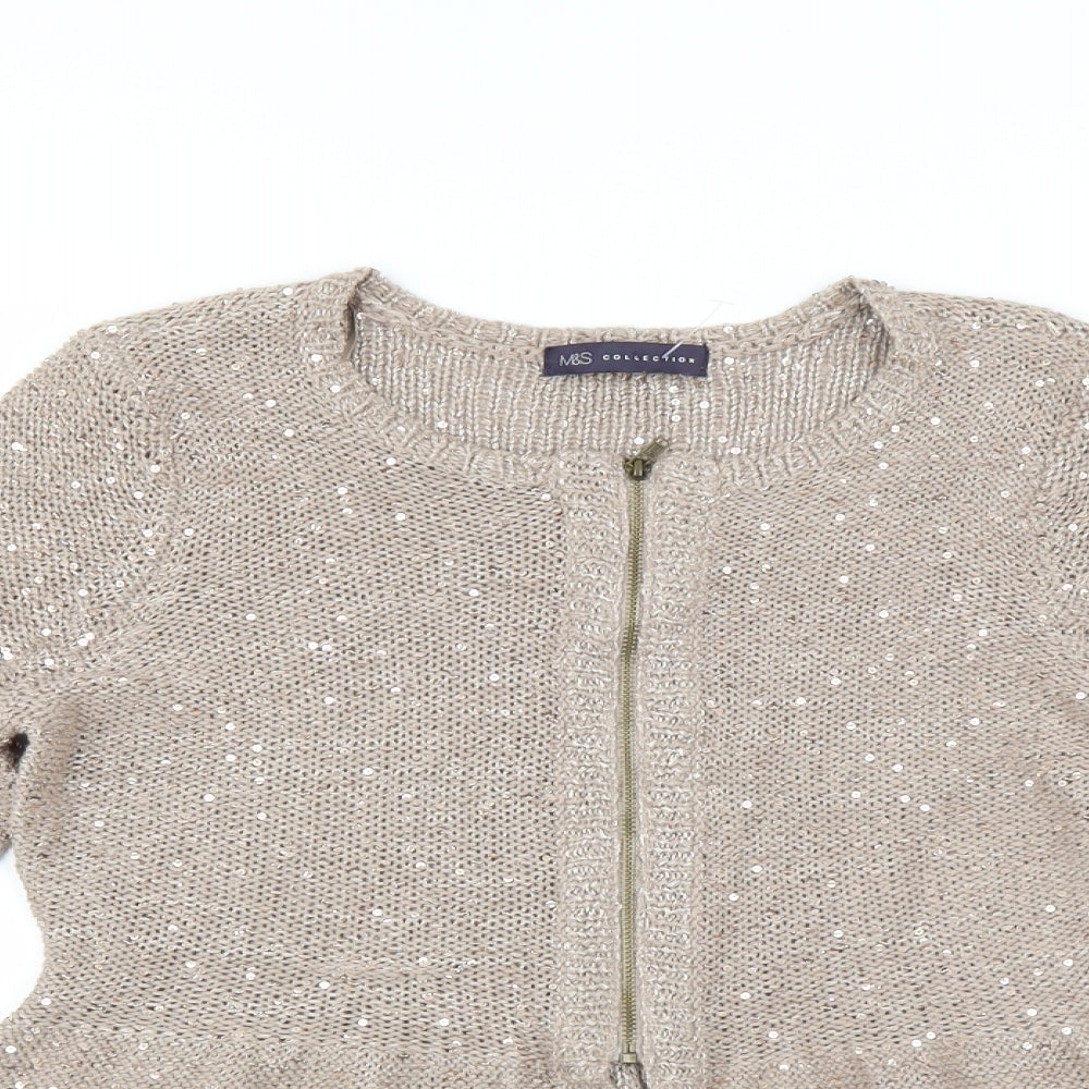 Marks and Spencer Womens Brown   Cardigan Jumper Size 8