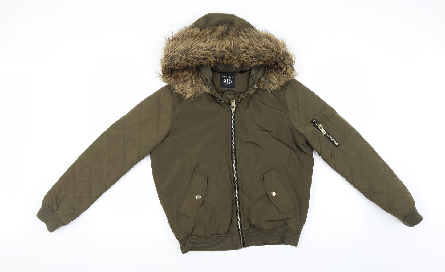 New Look Girls Green   Bomber Jacket Jacket Size 12-13 Years