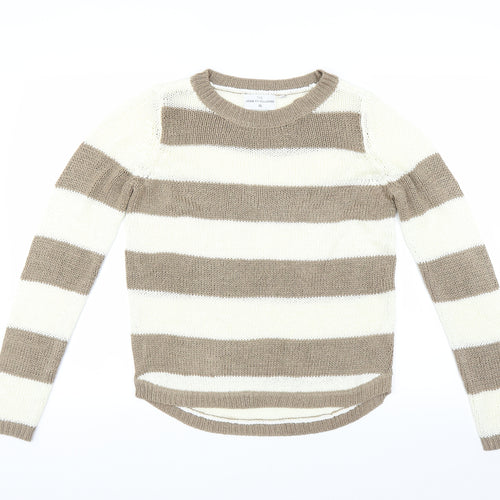 C&A Womens Ivory Striped  Pullover Jumper Size S