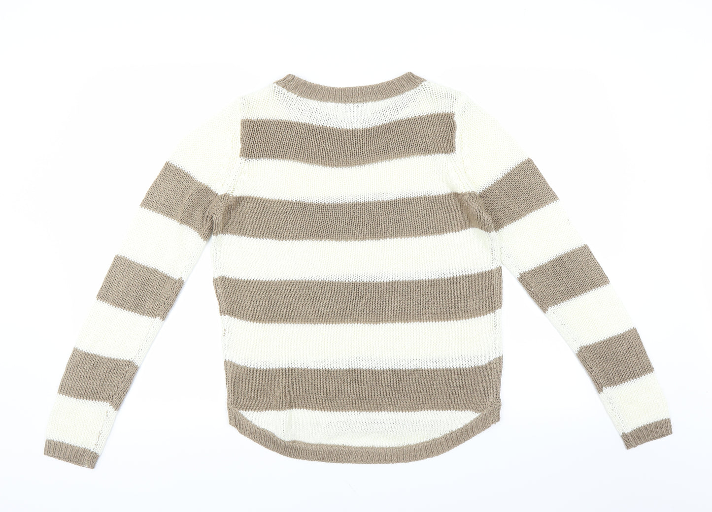 C&A Womens Ivory Striped  Pullover Jumper Size S