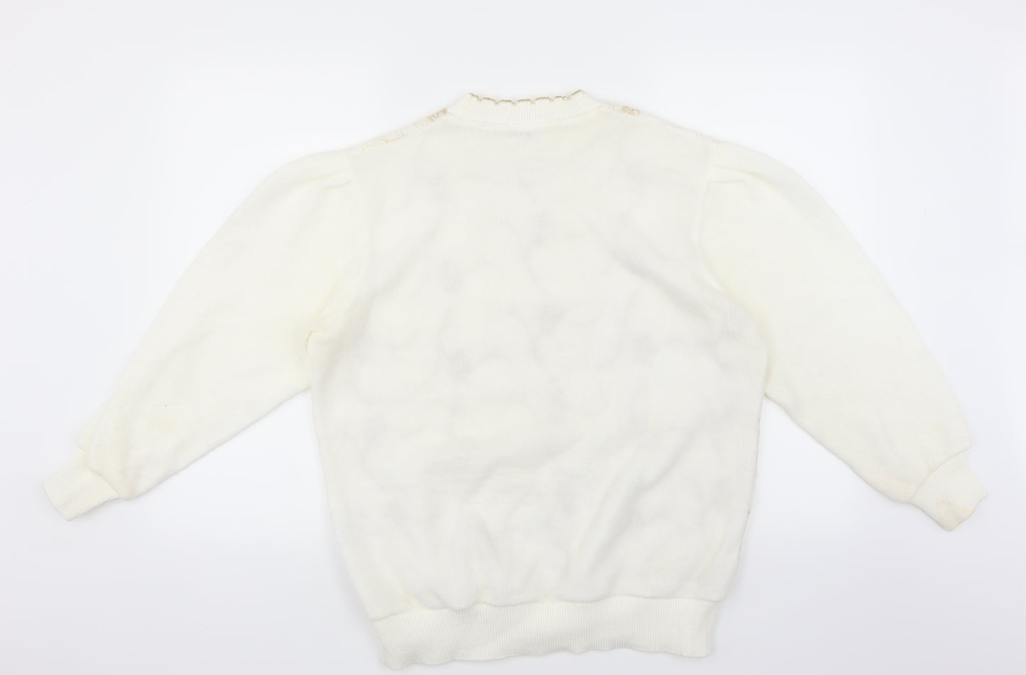Afibel Womens Ivory Floral  Pullover Jumper Size 16