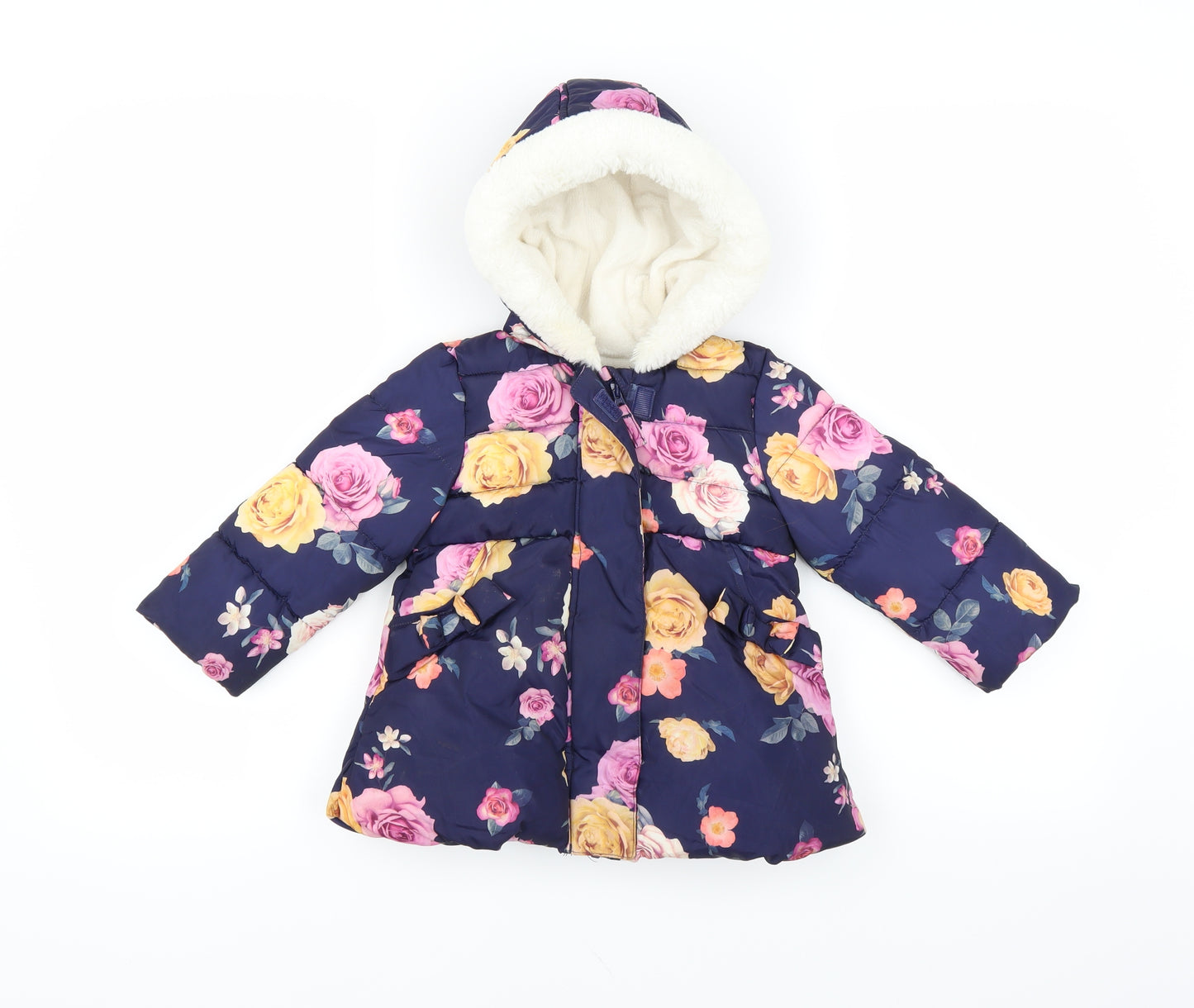 George Girls Blue Floral  Jacket  Size 18-24 Months