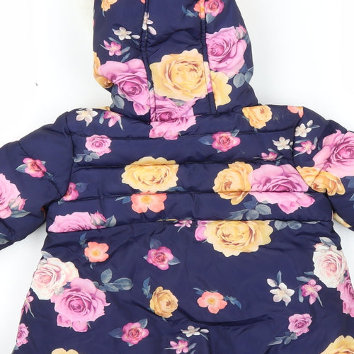 George Girls Blue Floral  Jacket  Size 18-24 Months