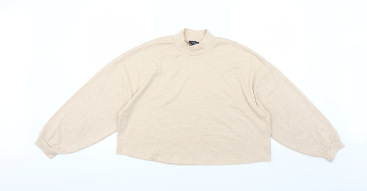 Primark Womens Beige Pullover Jumper Size S - CROPPED