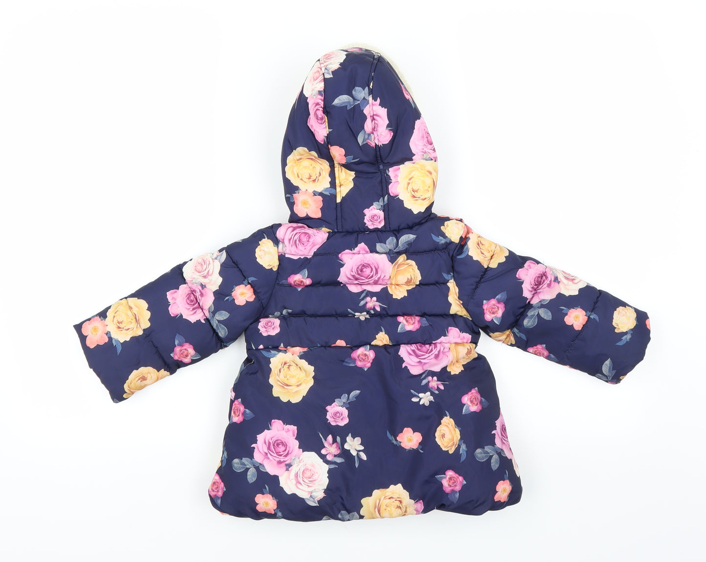 George Girls Blue Floral  Jacket Coat Size 18-24 Months