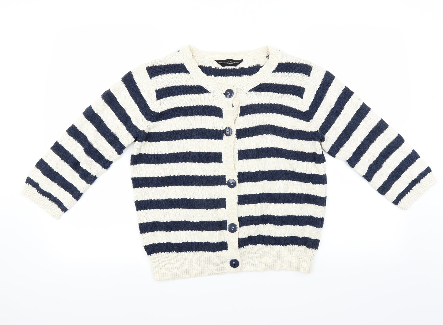 Dorothy Perkins Womens Blue Striped  Cardigan Jumper Size 18