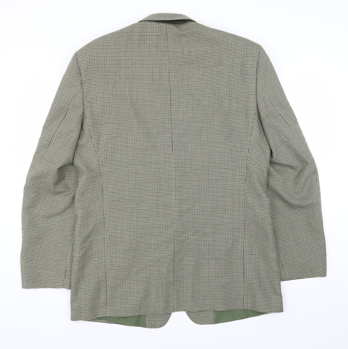 Avenue Mens Green Herringbone  Jacket Suit Jacket Size 42