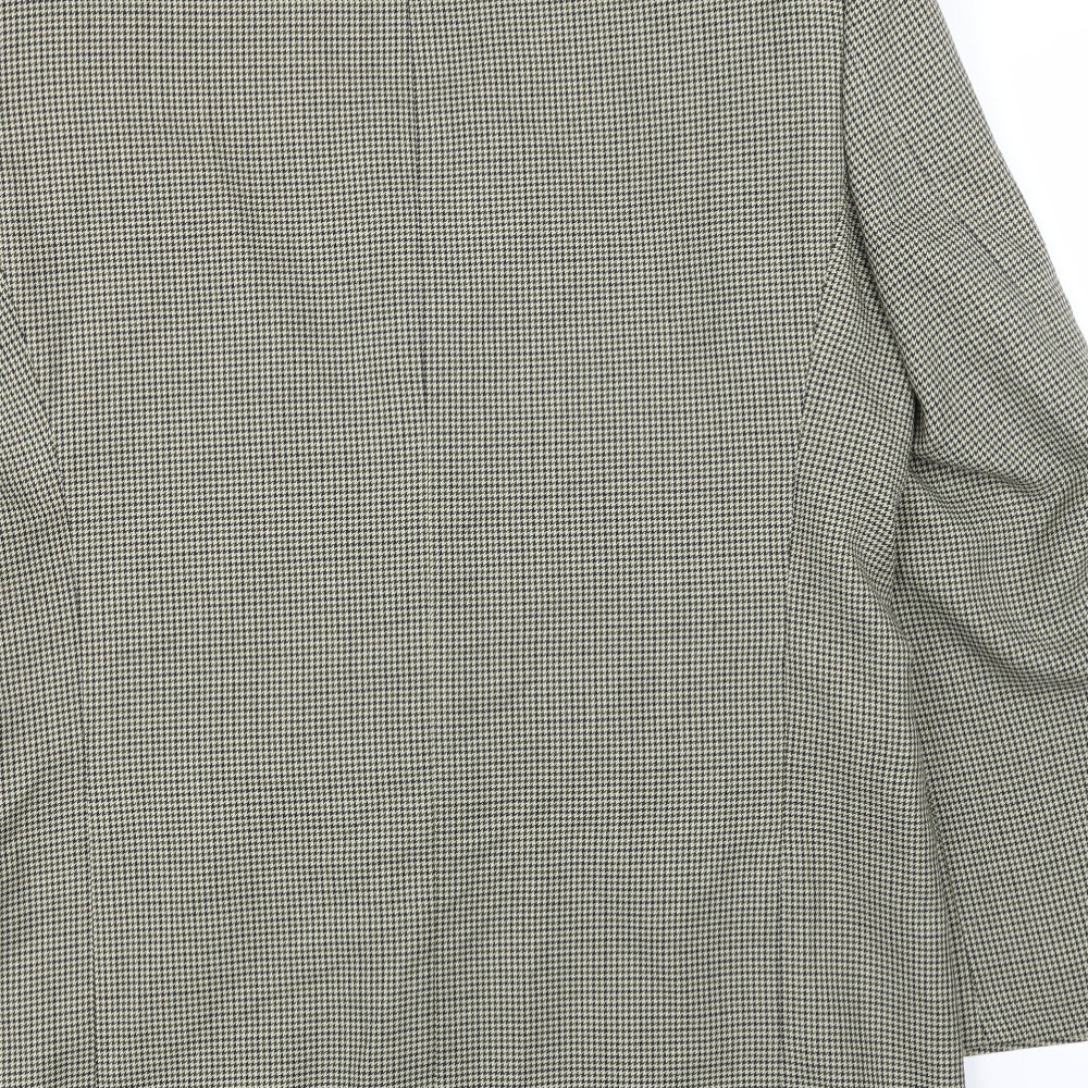 Avenue Mens Green Herringbone  Jacket Suit Jacket Size 42