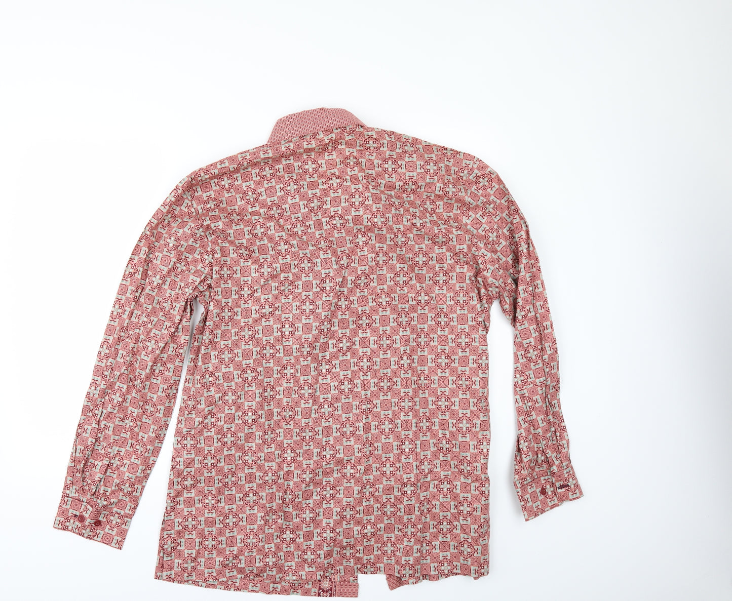 NANA KARLINA Mens Red Geometric   Button-Up Size XL