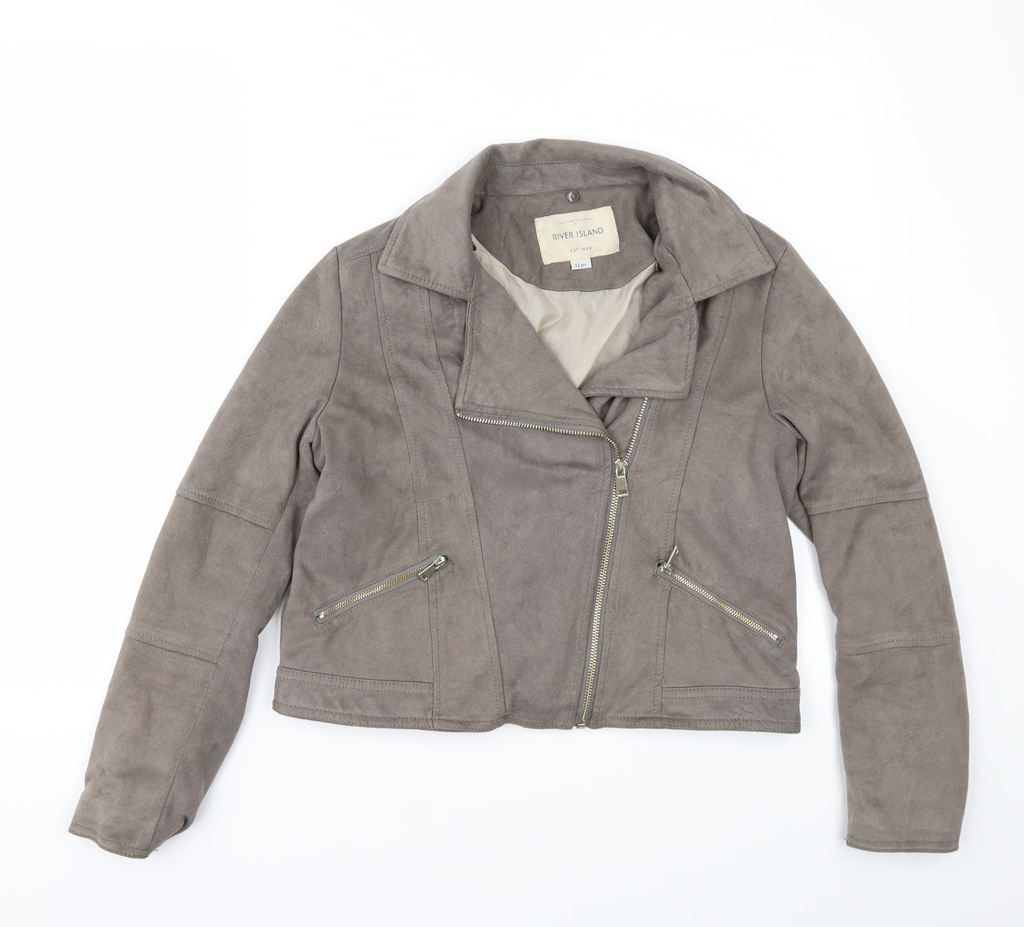 River Island Girls Beige   Jacket  Size 12 Years  - Suede Effect