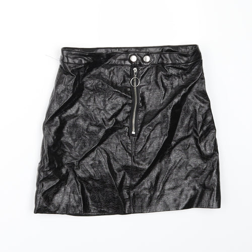 H&M Womens Black   Mini Set Size 6  - leather look