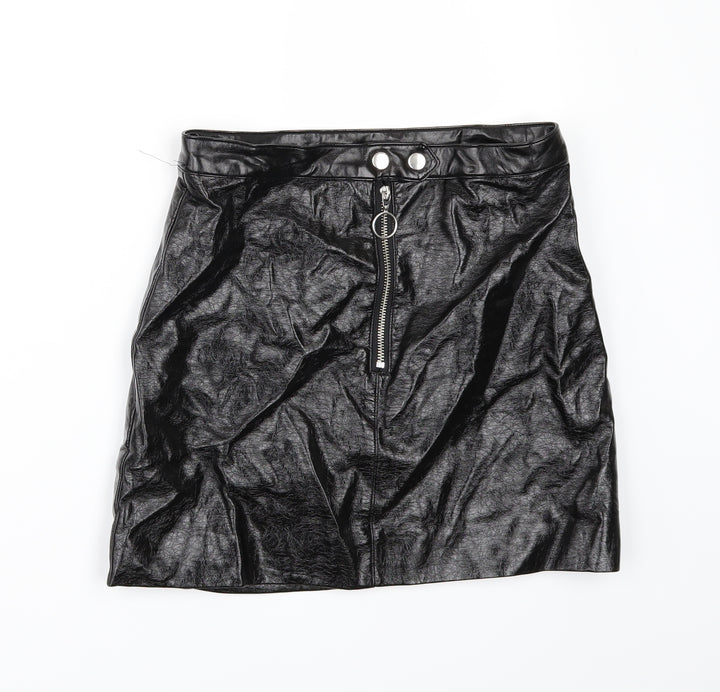 H&M Womens Black Mini Set Size 6 - leather look