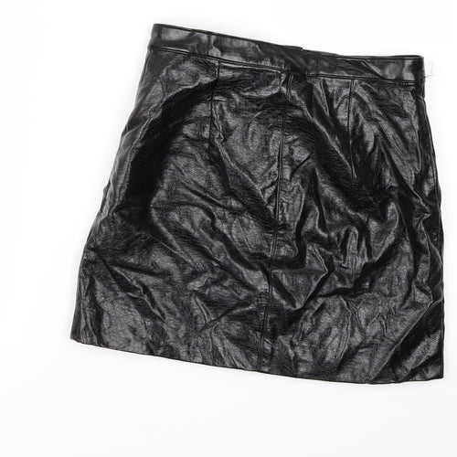 H&M Womens Black   Mini Set Size 6  - leather look