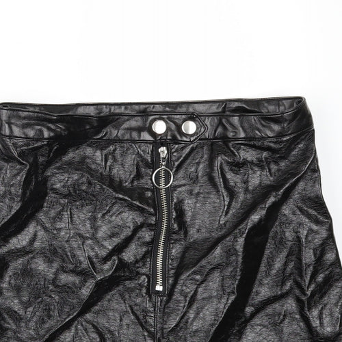 H&M Womens Black   Mini Set Size 6  - leather look