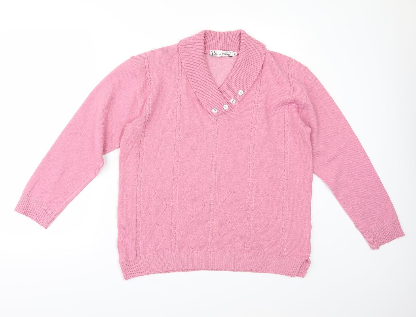 Pure & Natural Womens Pink   Pullover Jumper Size XL