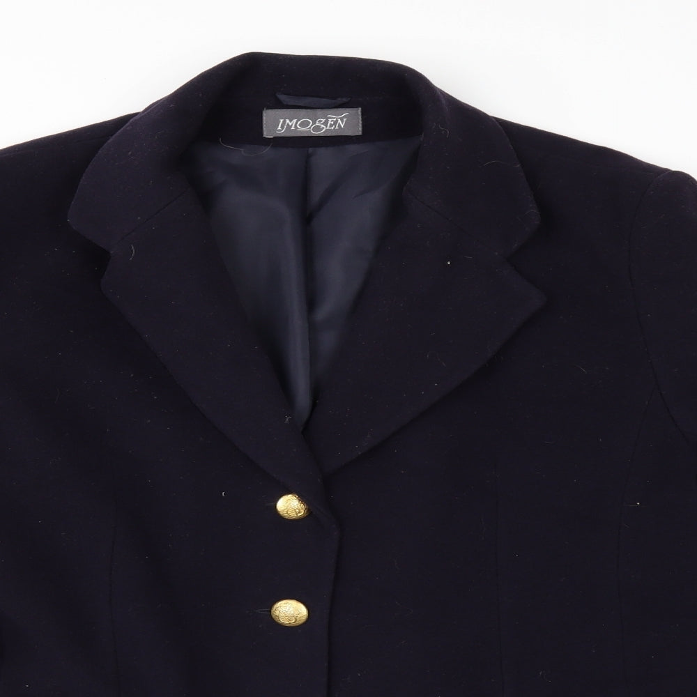 Imogen Womens Blue   Overcoat Coat Size 16