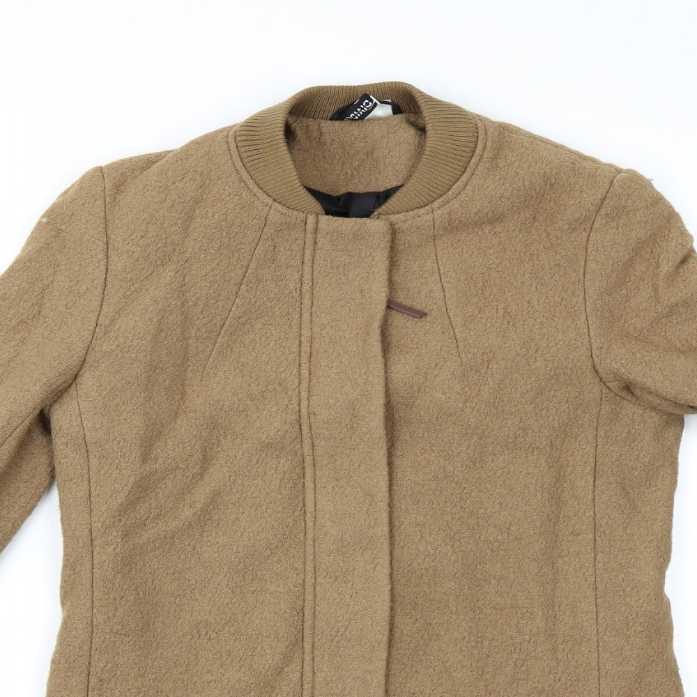 Divided by H&M Womens Beige   Overcoat Coat Size 8