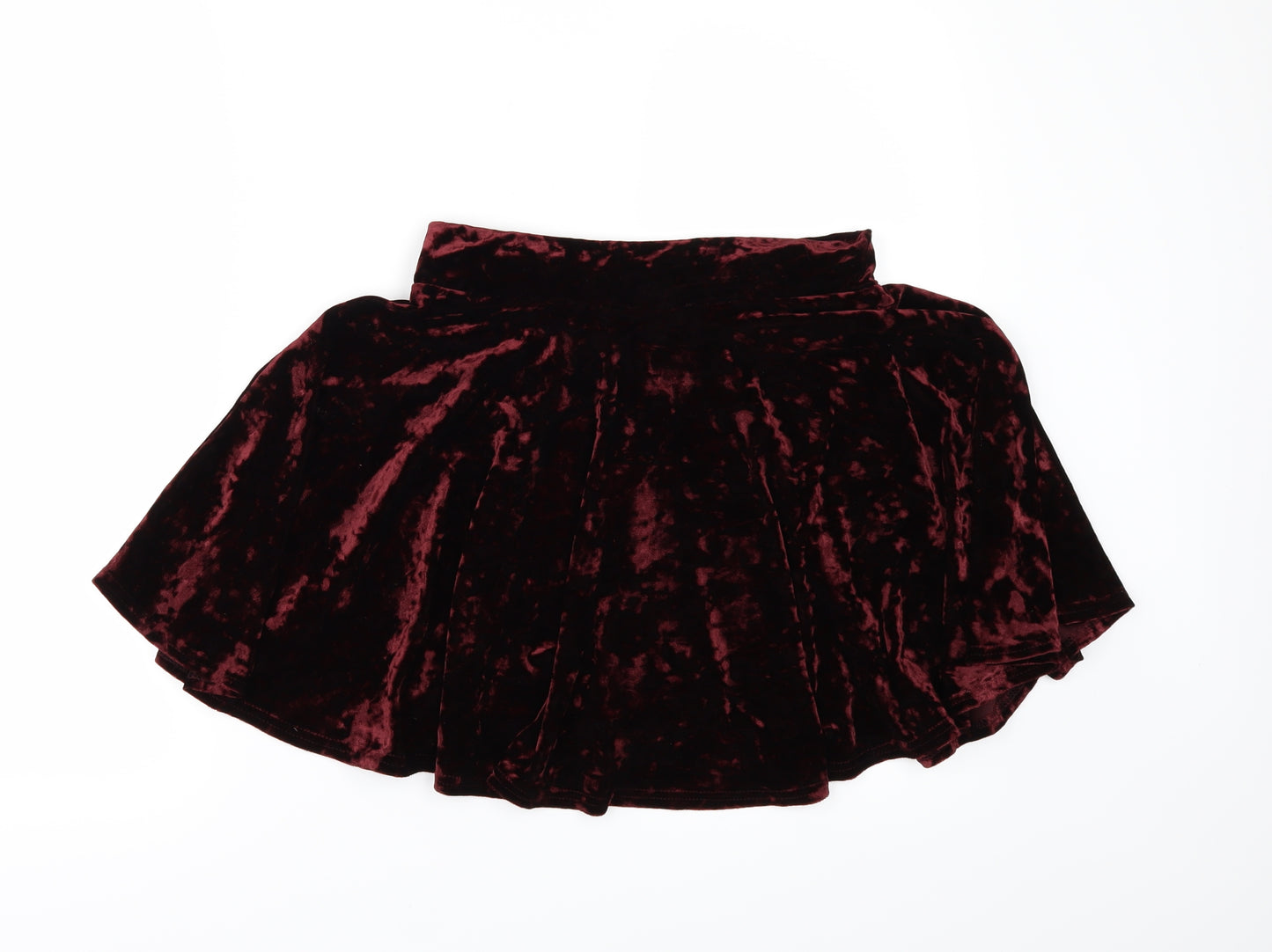 Primark Womens Red  Velour Maxi Skirt Size 8