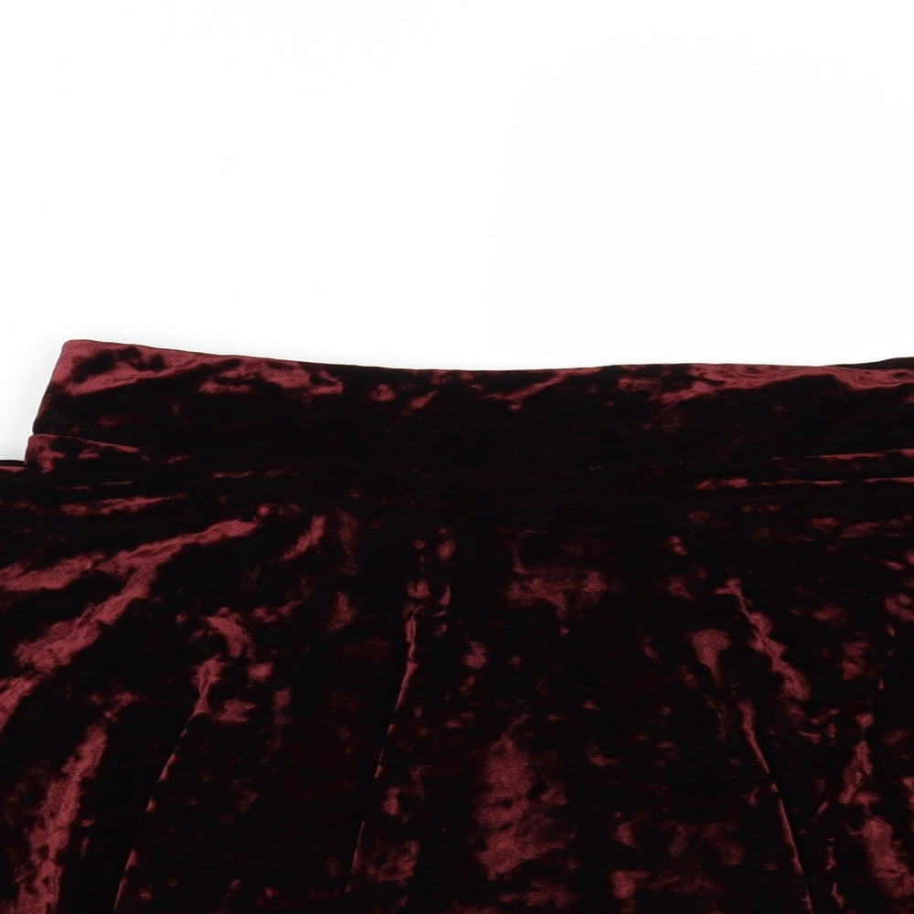 Primark Womens Red  Velour Maxi Skirt Size 8