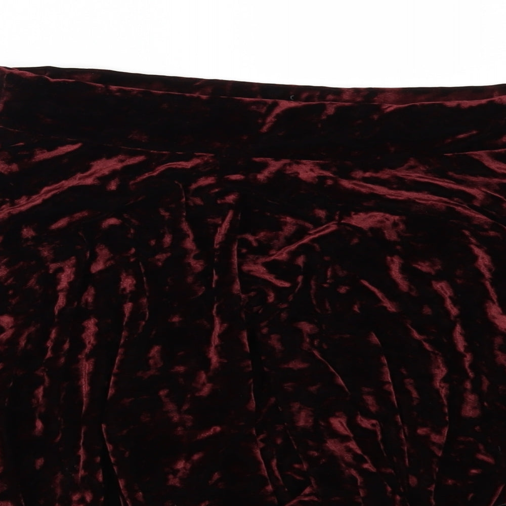 Primark Womens Red  Velour Maxi Skirt Size 8