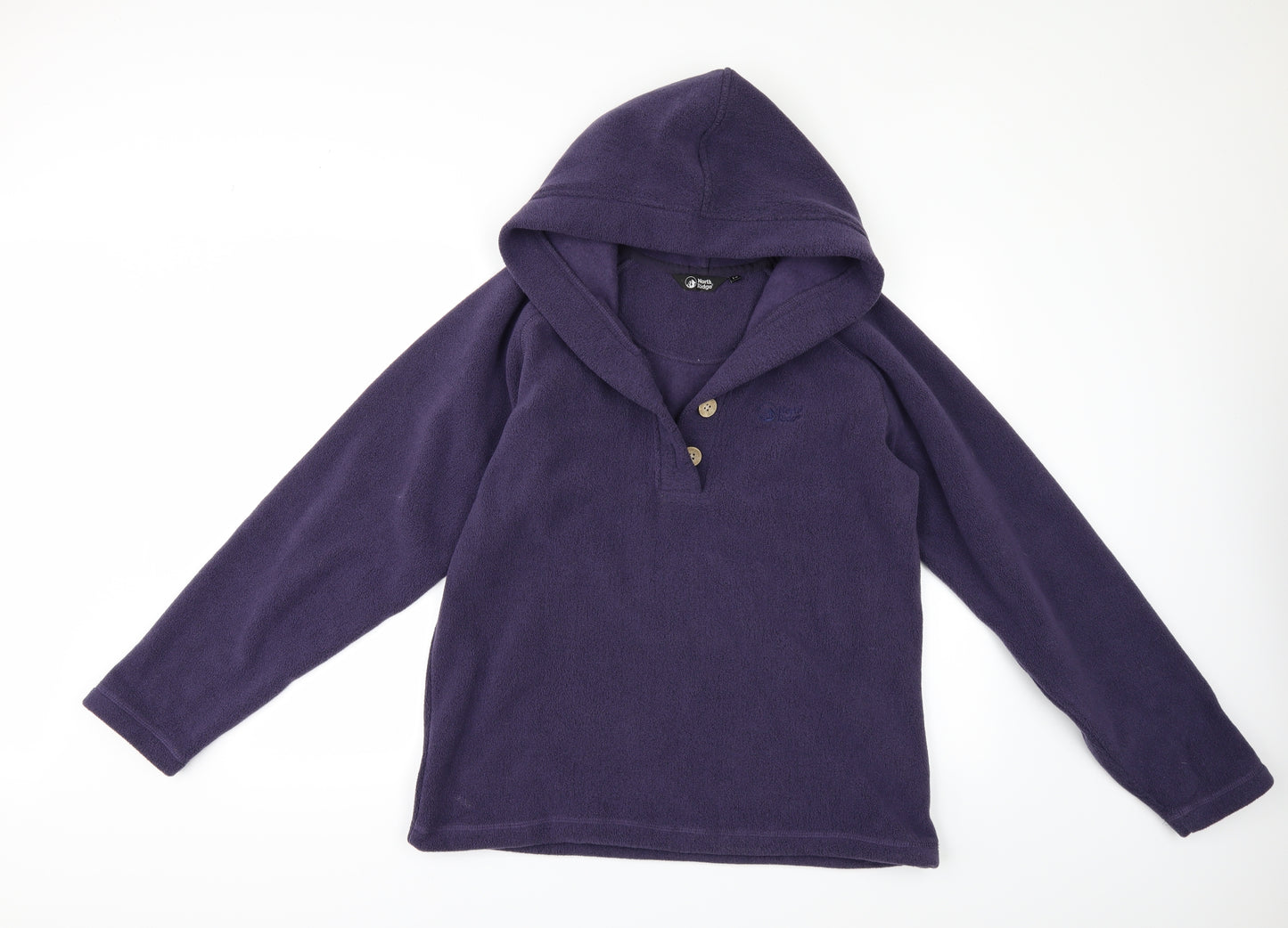 North Ridge Womens Purple  Fleece Pullover Hoodie Size 14