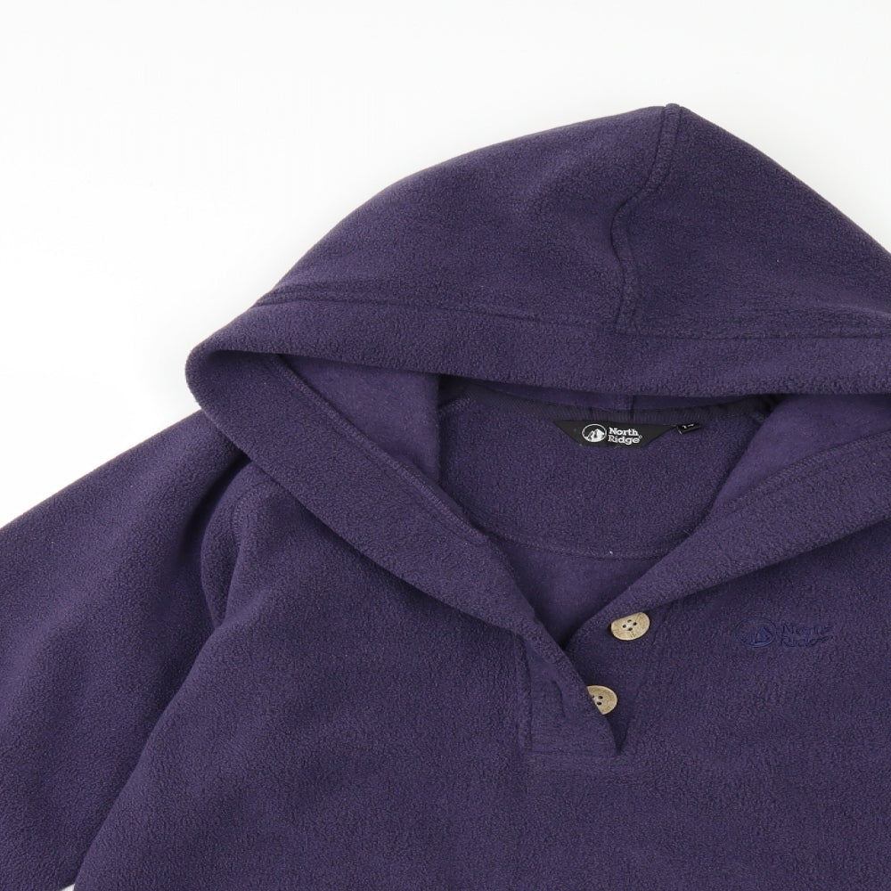 North Ridge Womens Purple  Fleece Pullover Hoodie Size 14