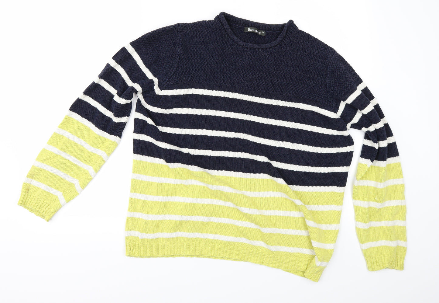 Bonmarché Womens Blue Striped  Pullover Jumper Size M