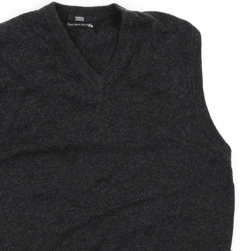 Marks and Spencer Mens Black   Vest Jumper Size S
