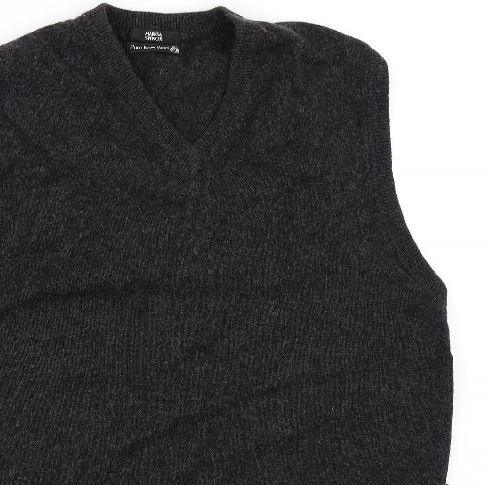 Marks and Spencer Mens Black   Vest Jumper Size S