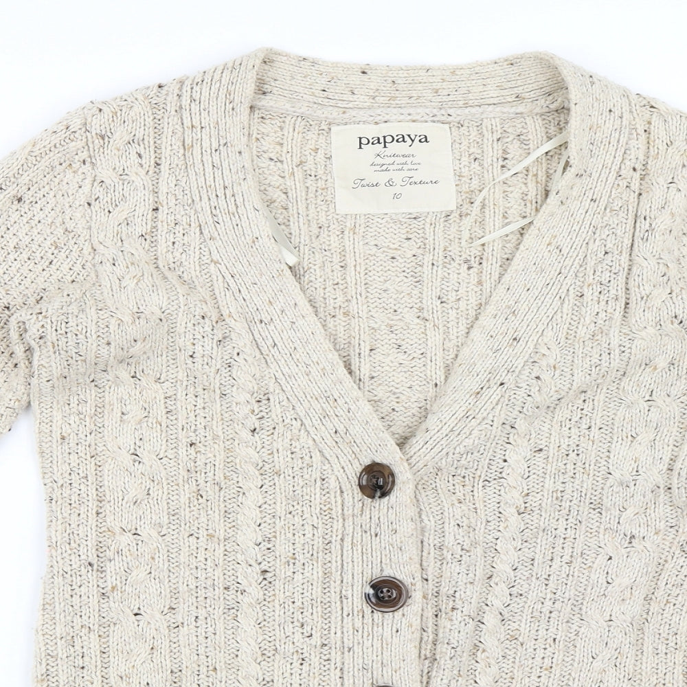 Papaya Womens Beige   Cardigan Jumper Size 10