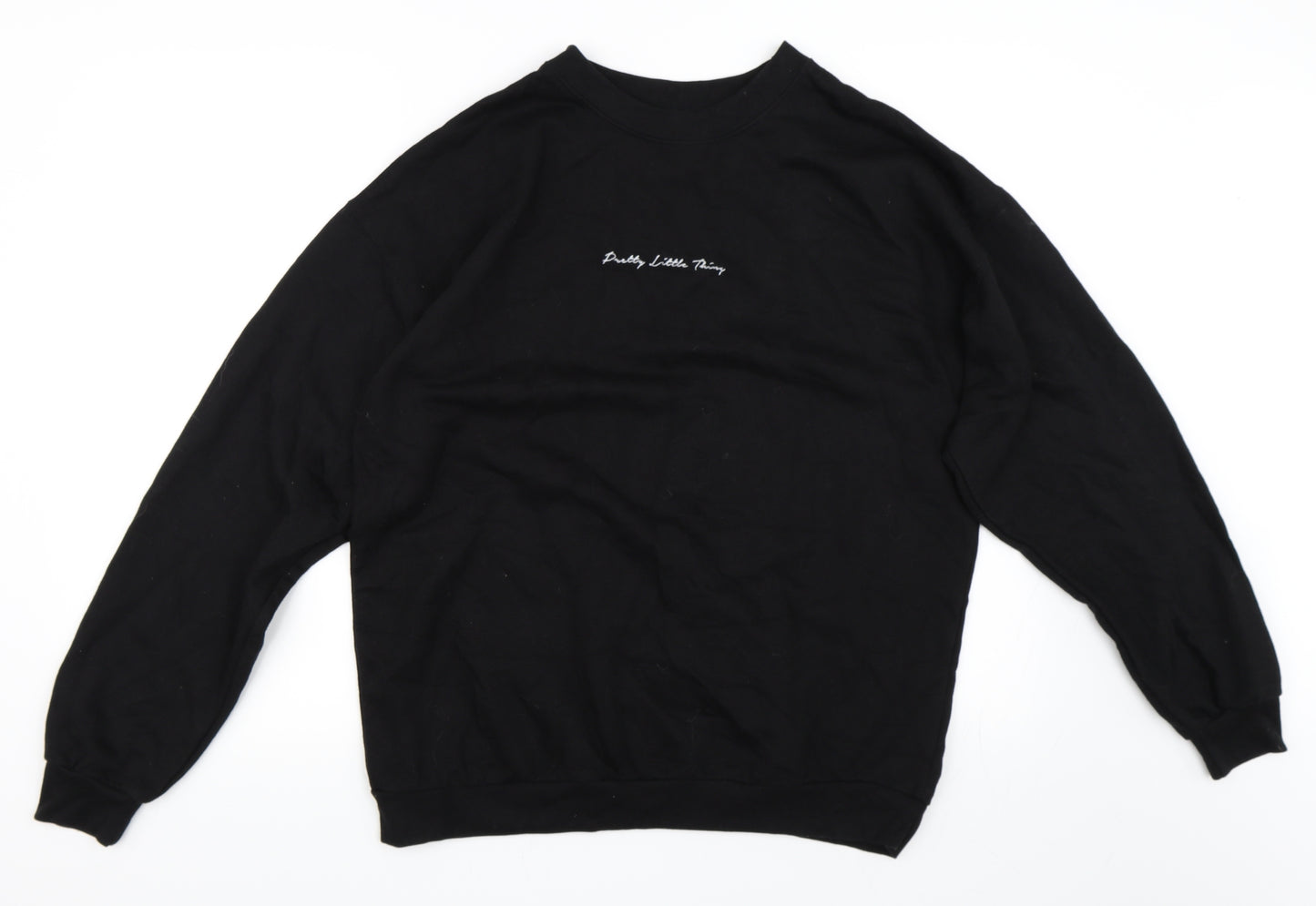 PRETTYLITTLETHING Womens Black   Pullover Sweatshirt Size M