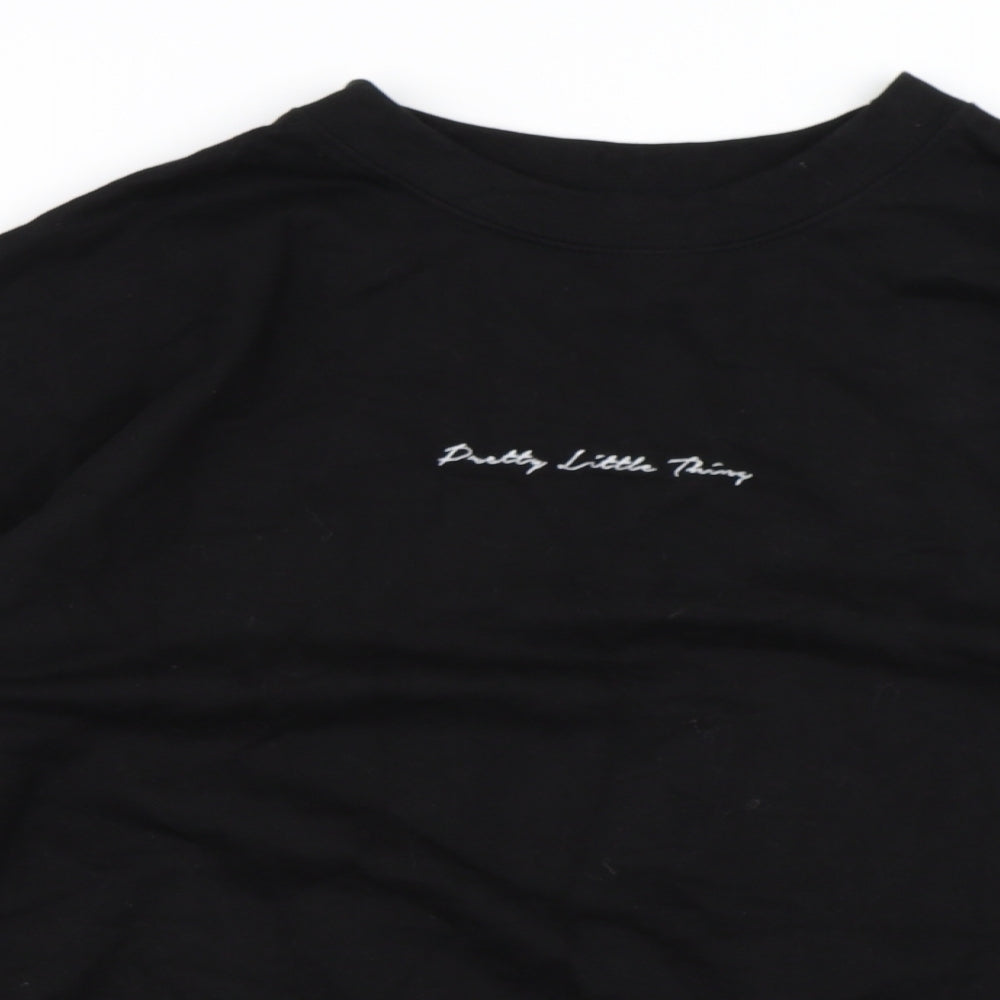 PRETTYLITTLETHING Womens Black   Pullover Sweatshirt Size M
