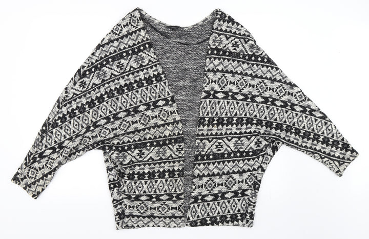Atmosphere Womens Black Geometric  Cardigan Jumper Size M