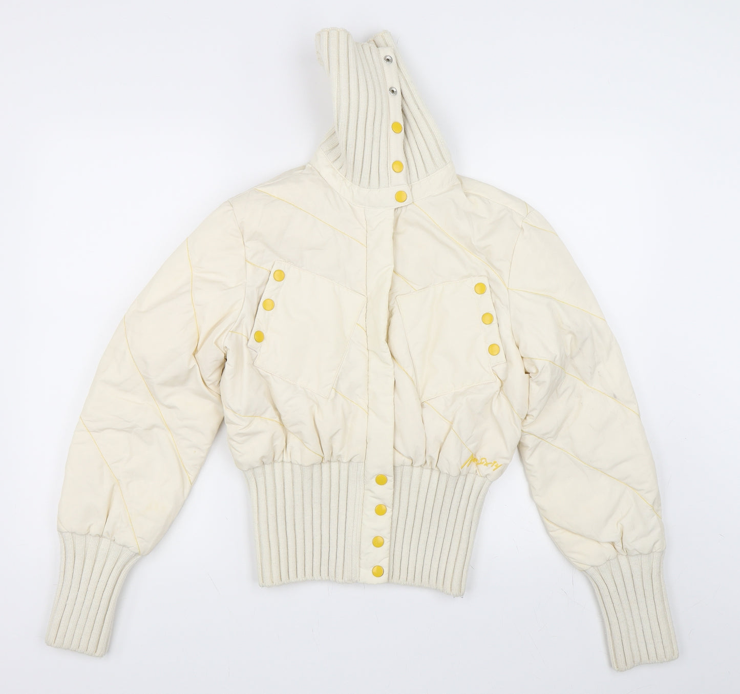Miss Sixty Womens Ivory   Quilted Coat Size S