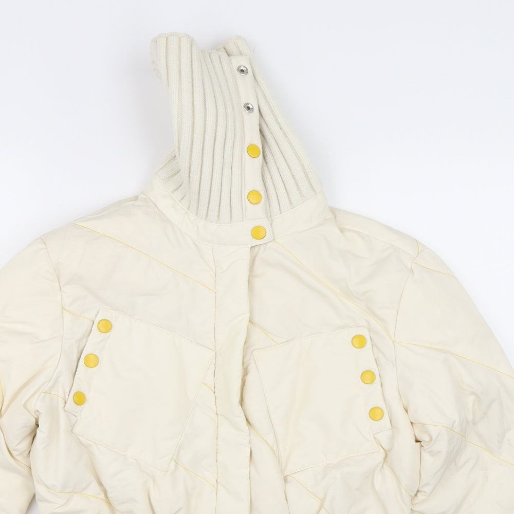 Miss Sixty Womens Ivory   Quilted Coat Size S