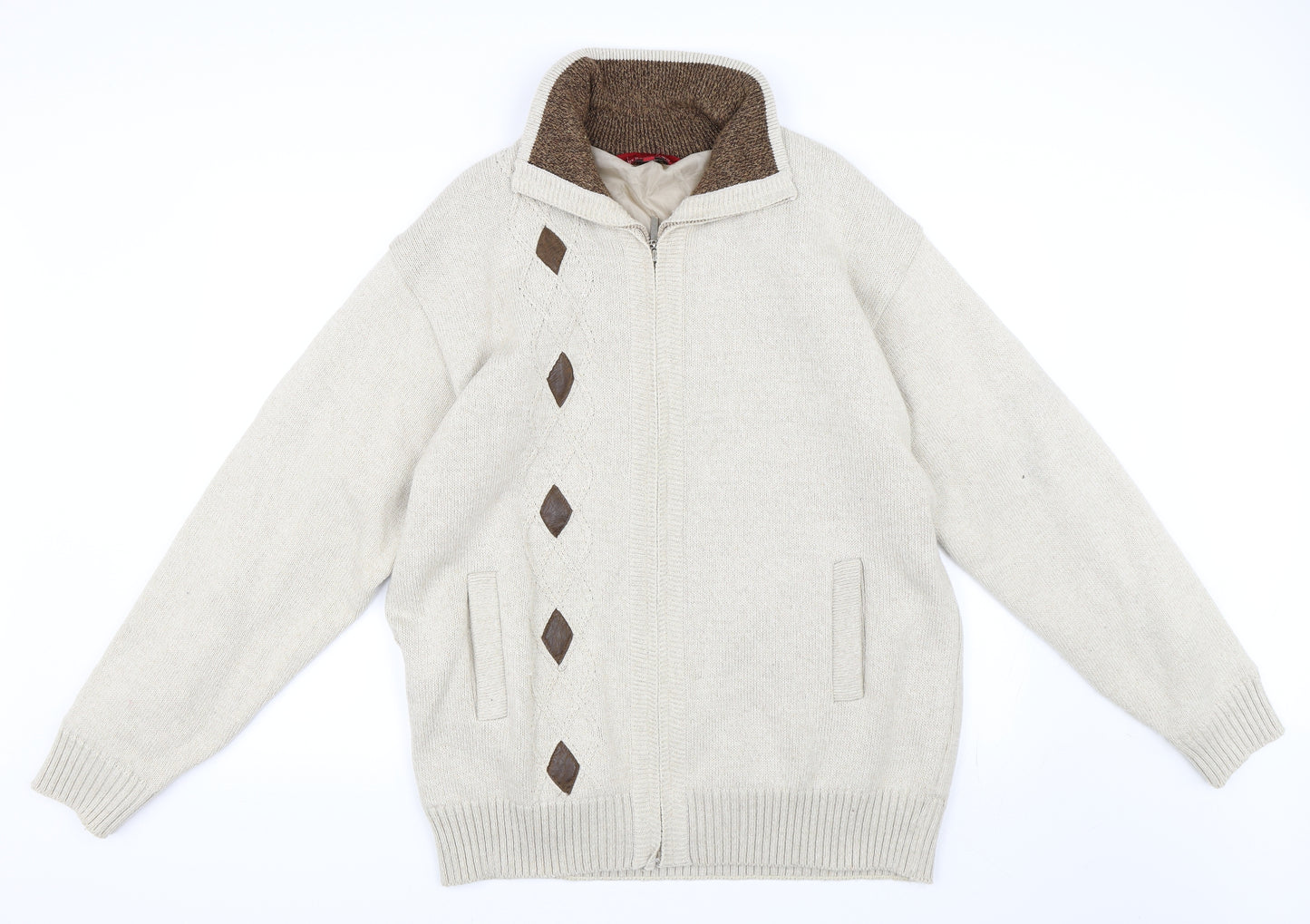 Bar Harbour Mens Beige   Cardigan Jumper Size L