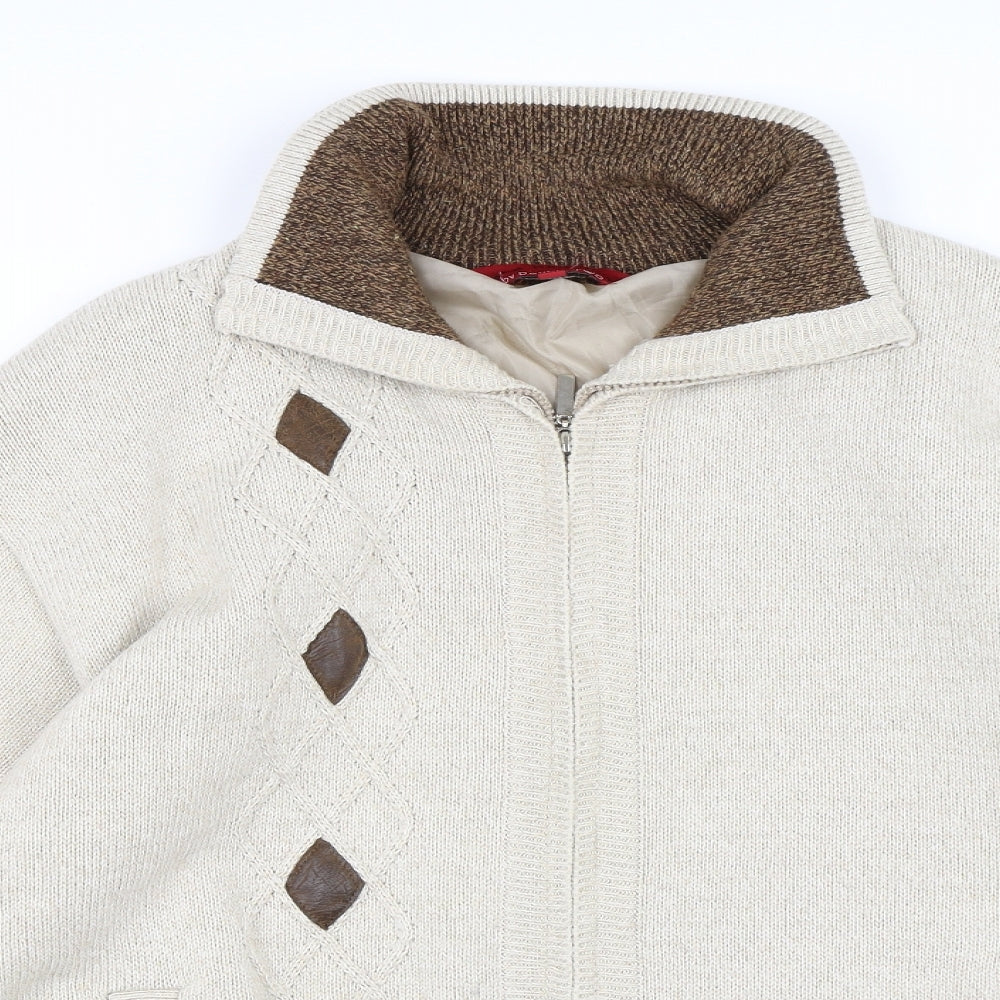 Bar Harbour Mens Beige   Cardigan Jumper Size L