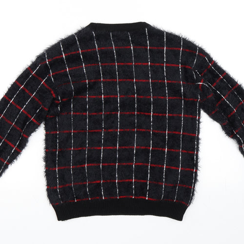 Marks and Spencer Womens Black Check  Pullover Jumper Size 6
