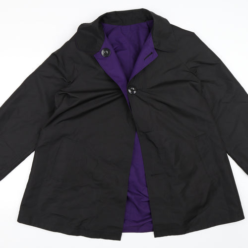 Preworn Womens Black   Rain Coat Coat Size XL  - Reversible Coat