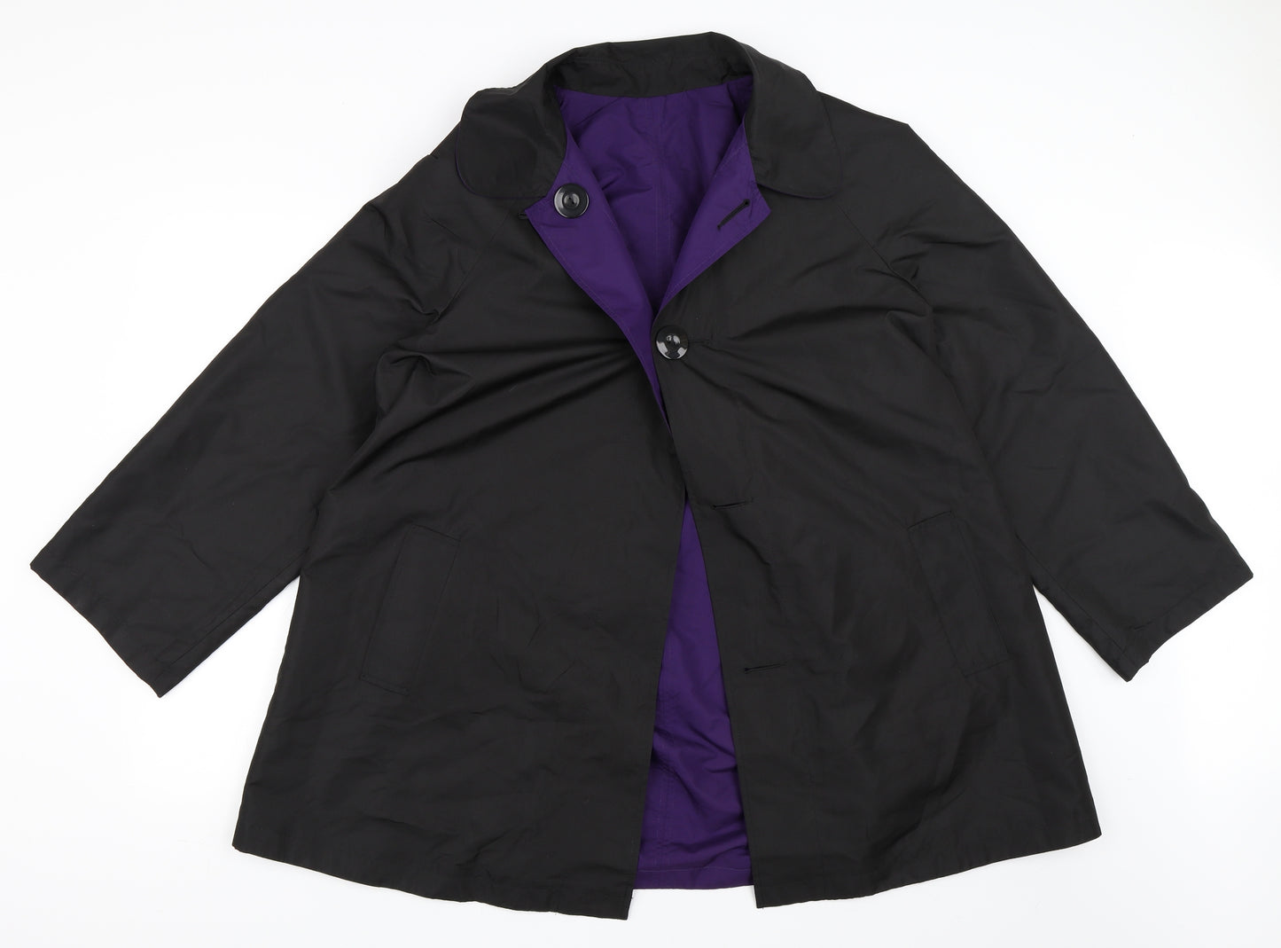 Preworn Womens Black   Rain Coat Coat Size XL  - Reversible Coat