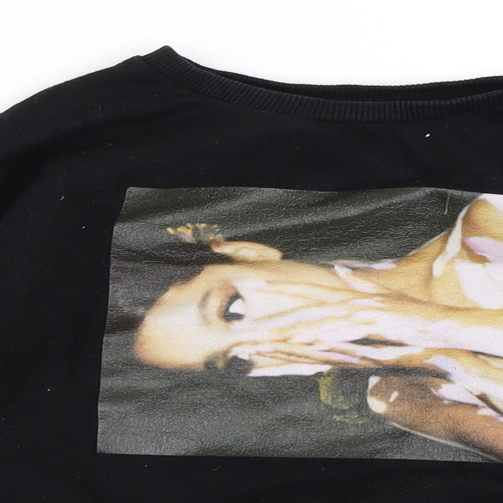 Ariana Grande Girls Black   Pullover Sweatshirt Size 7-8 Years