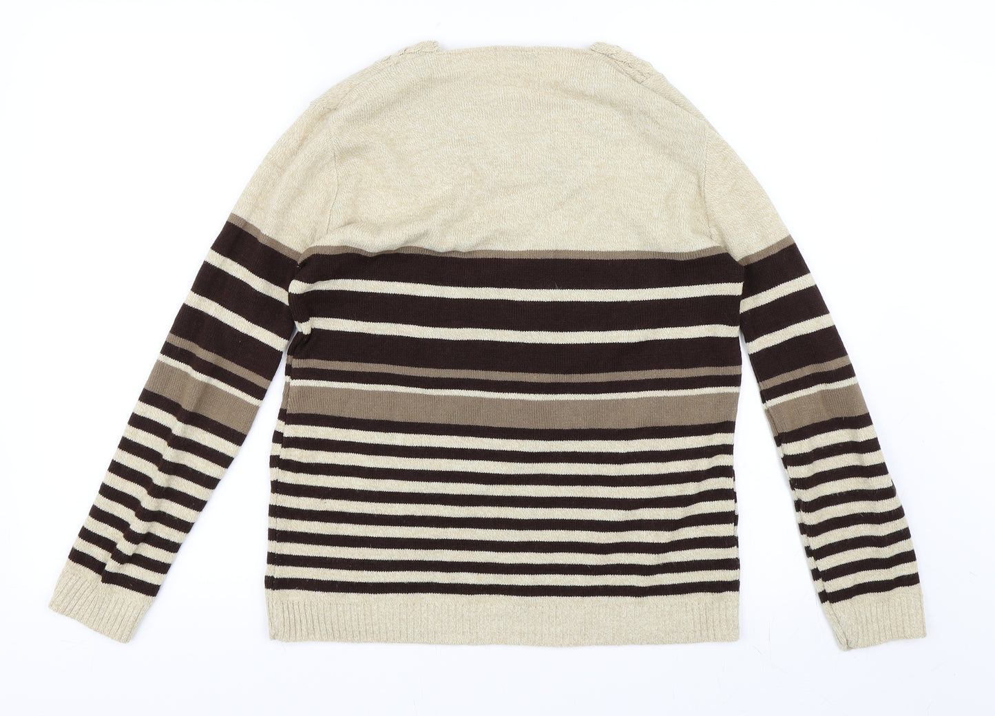 Lizzi Clarke Womens Beige Striped  Pullover Jumper Size M