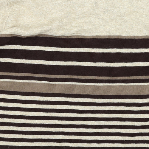 Lizzi Clarke Womens Beige Striped  Pullover Jumper Size M