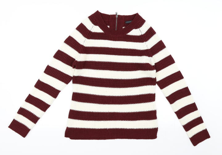 Atmosphere Womens Red Striped Pullover Jumper Size 12