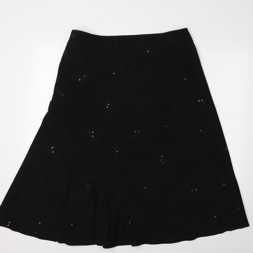 EWM Womens Black   A-Line Skirt Size 16