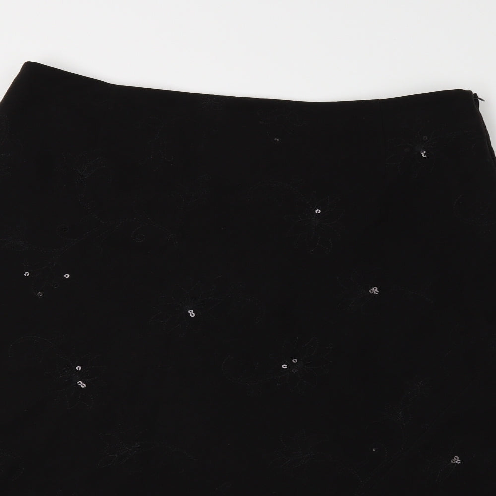 EWM Womens Black   A-Line Skirt Size 16