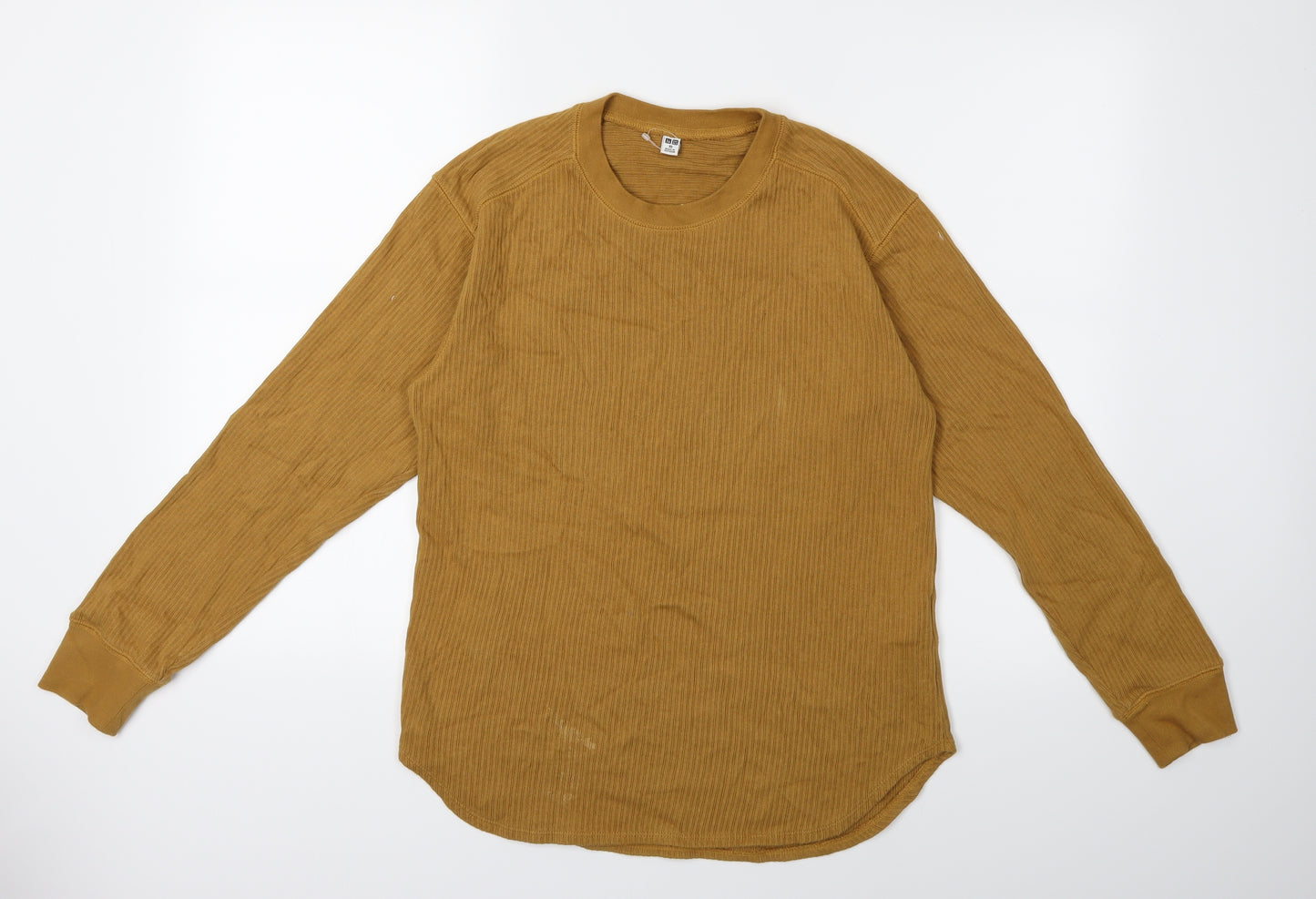 Uniqlo Mens Yellow  Knit Pullover Jumper Size XS