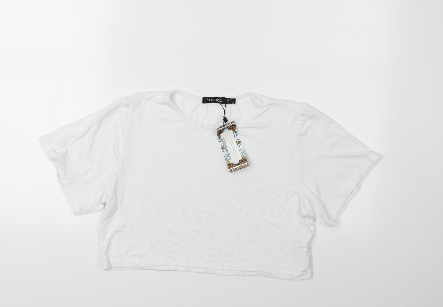 Boohoo Womens White   Basic T-Shirt Size 14