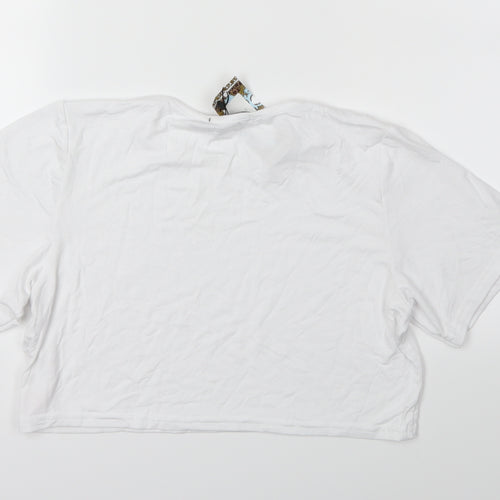 Boohoo Womens White   Basic T-Shirt Size 14