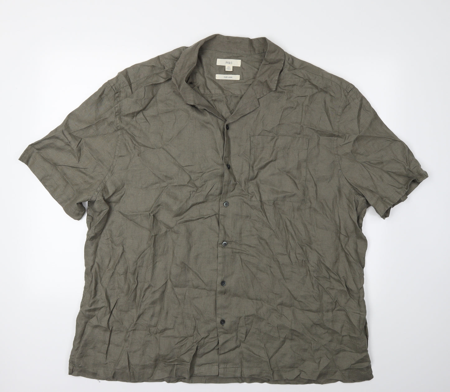 Marks and Spencer Mens Green    Button-Up Size 3XL